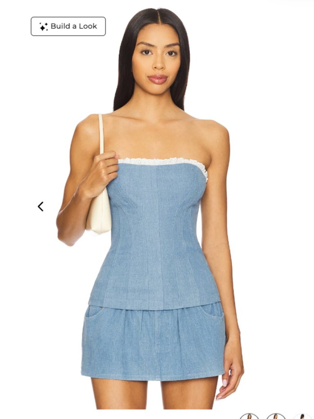 Lovers and Friends Charlette Denim Top and Mini Skort Set